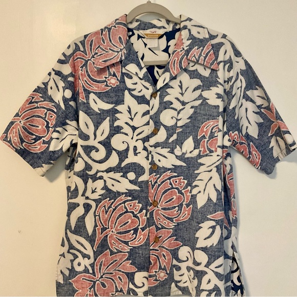 Vintage 60’s Jantzen Floral Reverse Print Button Down Hawaiian Shirt - Picture 2 of 12